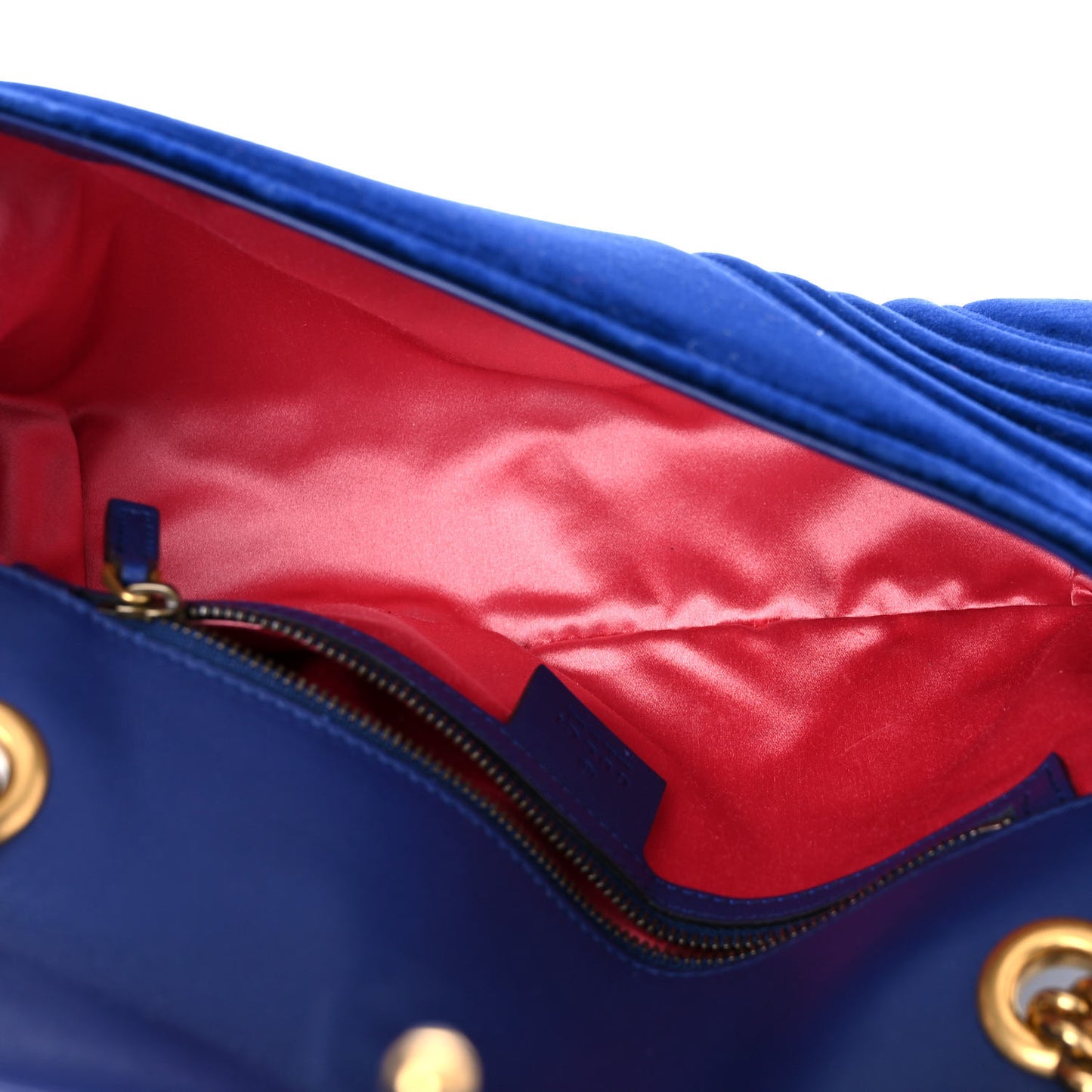 Velvet Matelasse Small GG Marmont Shoulder Bag Cobalt Blue