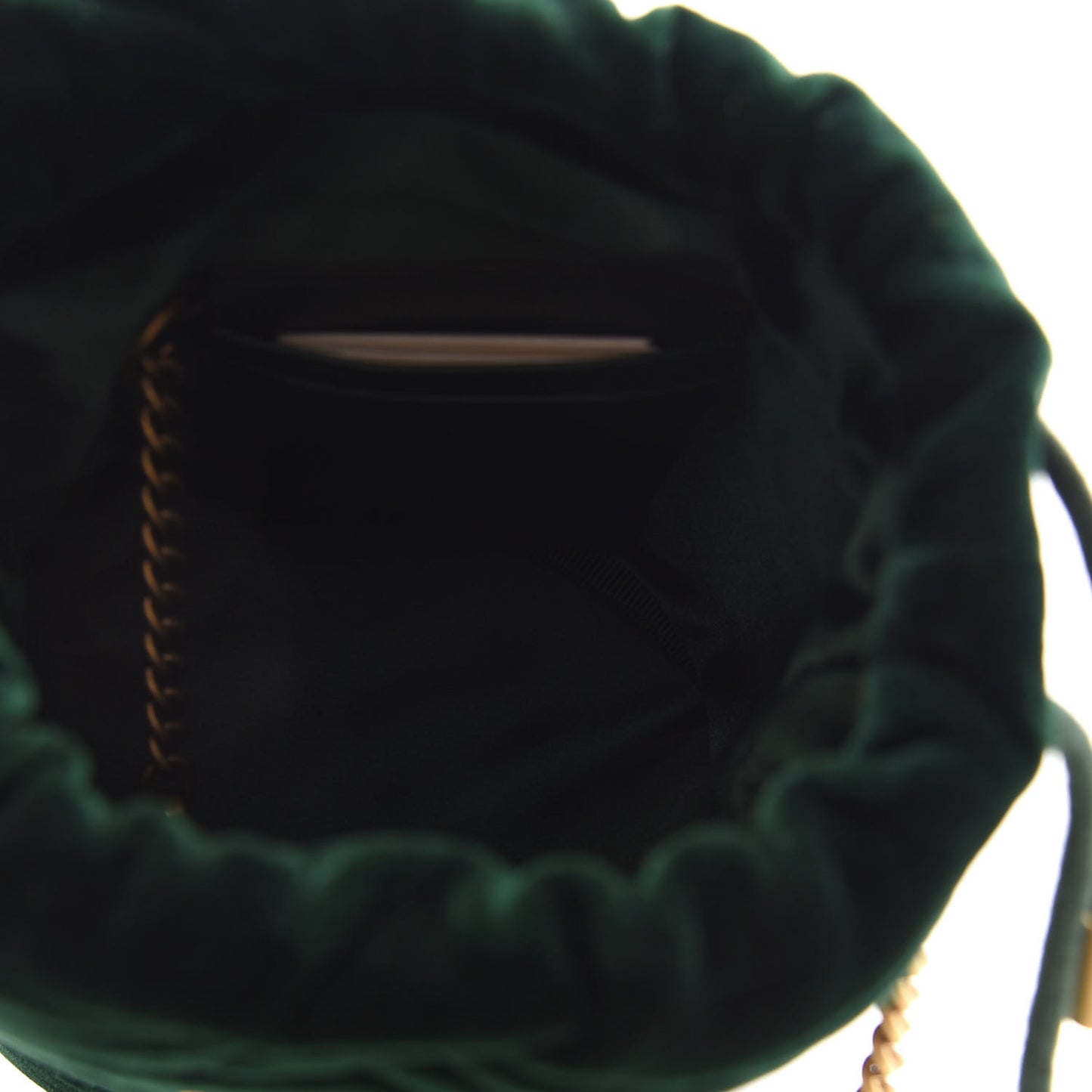 Velvet Matelasse Mini GG Marmont 2.0 Bucket Bag Dark Green