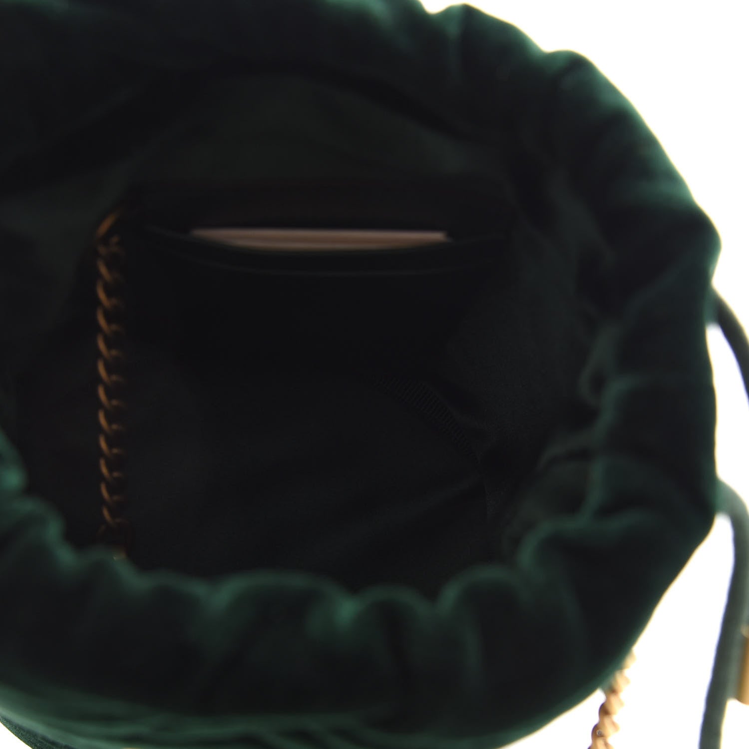 Gucci Velvet Matelasse Mini GG Marmont 2.0 Bucket Bag Dark Green 5 of 9