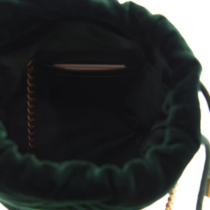 Gucci Velvet Matelasse Mini GG Marmont 2.0 Bucket Bag Dark Green 5 of 9