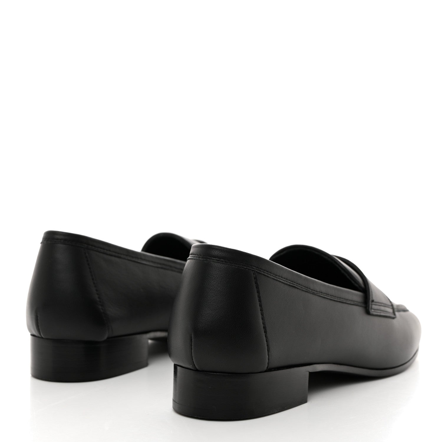 Chanel Calfskin Womens Stitched CC Loafers 39 Black 4 of 8