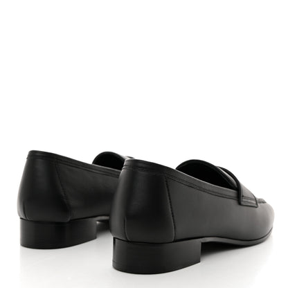 Chanel Calfskin Womens Stitched CC Loafers 39 Black 4 of 8