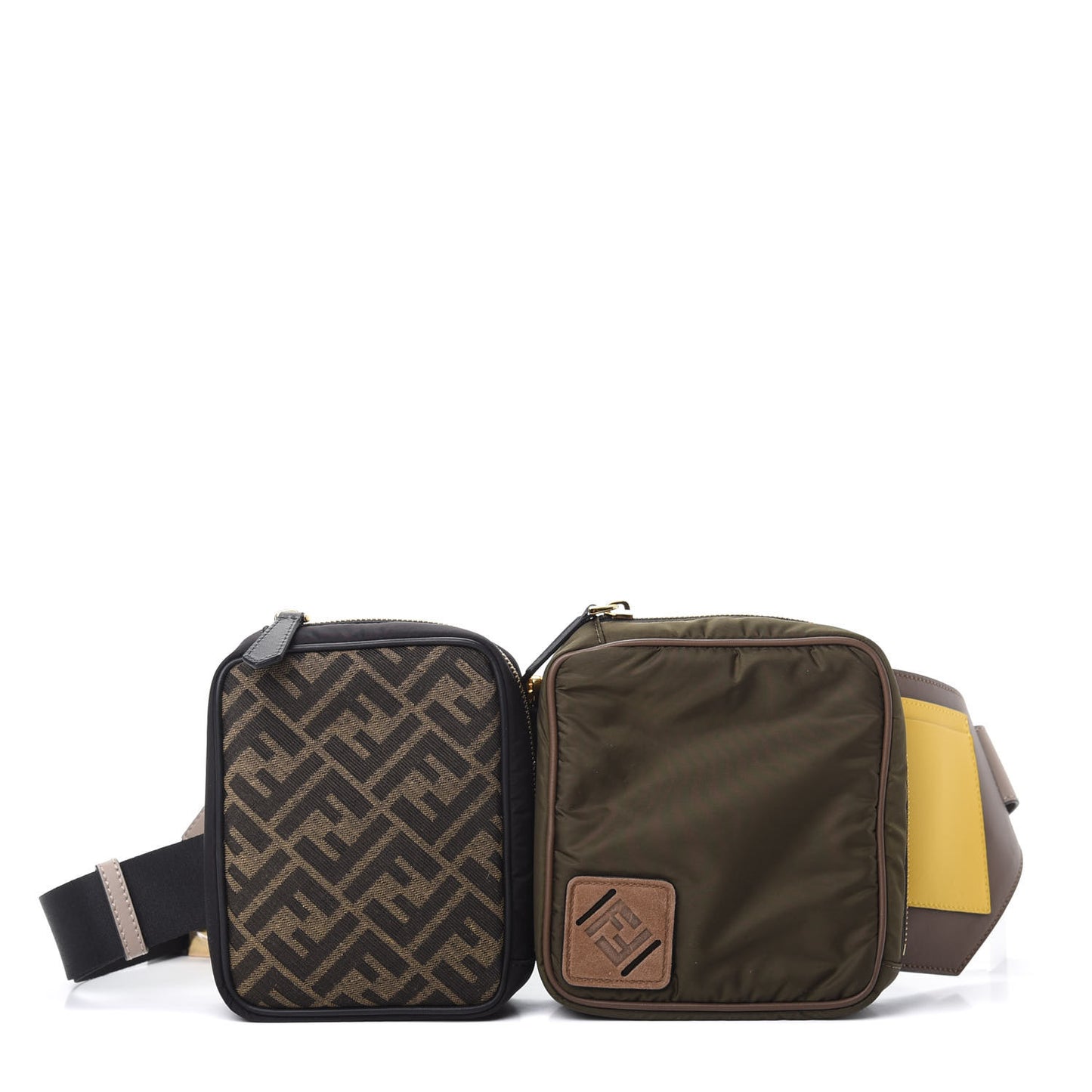Nylon Dolmias Vitello Grace FF Multi Pouch Belt Bag Military Brown Tortora