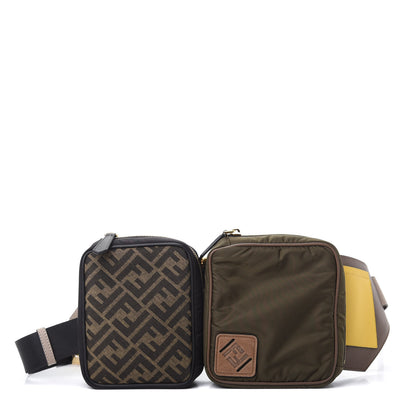 Fendi Nylon Dolmias Vitello Grace FF Multi Pouch Belt Bag Military Brown Tortora 1 of 12