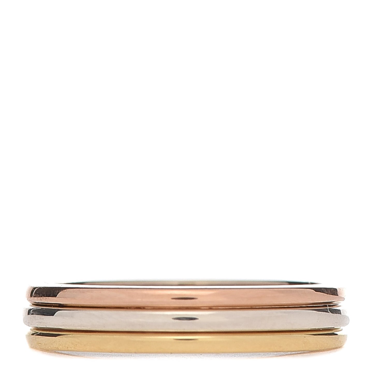 18K Pink White Yellow Gold 3.5mm Trinity Wedding Band Ring 49 4.75
