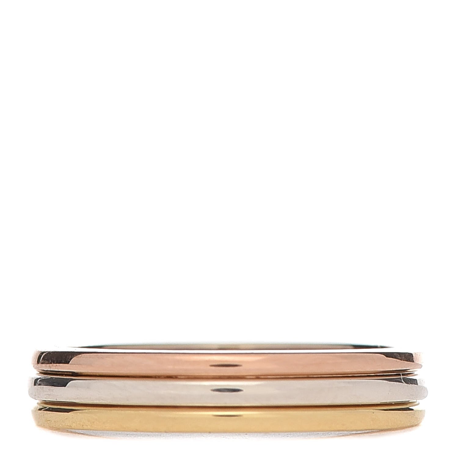 Cartier 18K Pink White Yellow Gold 3.5mm Trinity Wedding Band Ring 49 4.75 3 of 4