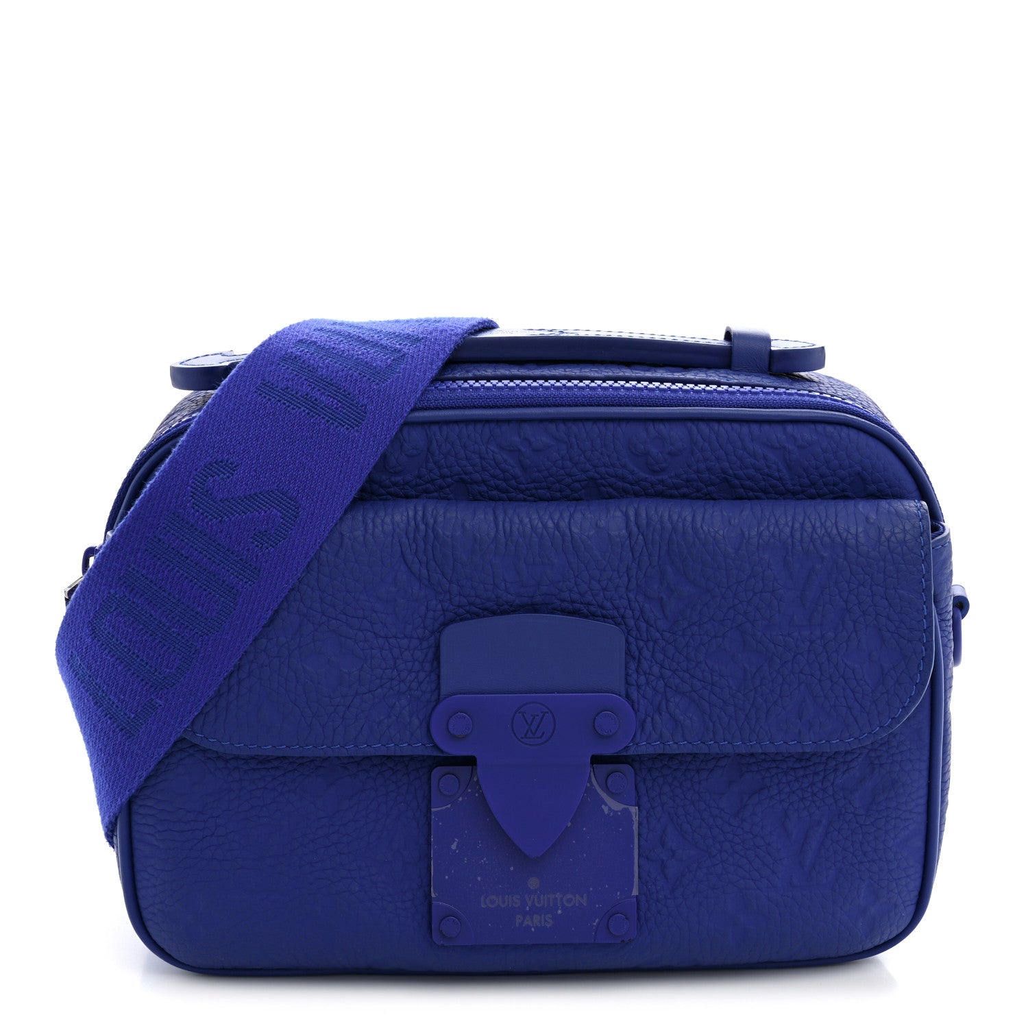 Louis Vuitton Taurillon Monogram S Lock Messenger Blue 1 of 9