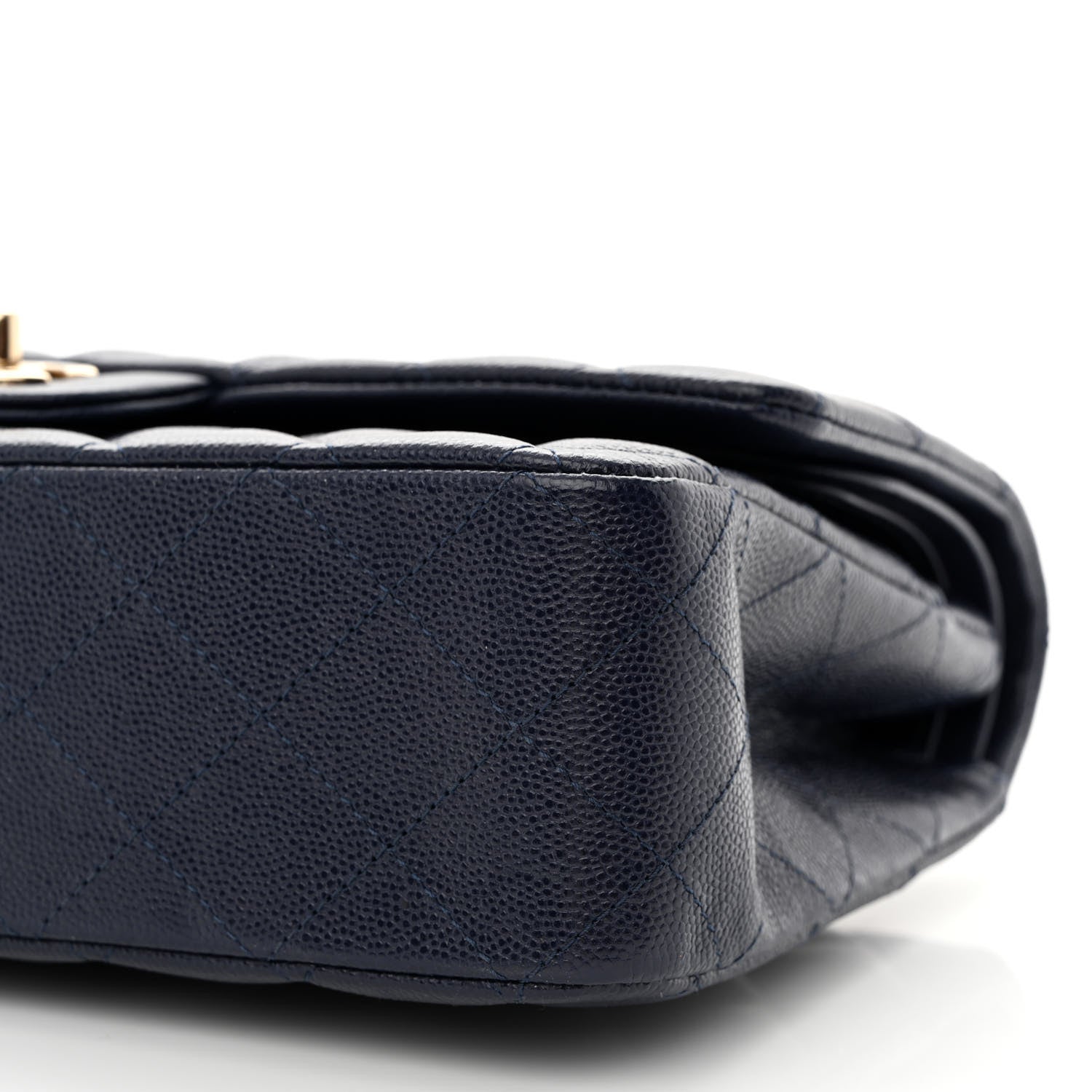 Chanel Caviar Quilted Medium Double Flap Navy 10 of 12