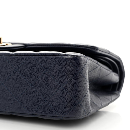 Chanel Caviar Quilted Medium Double Flap Navy 10 of 12