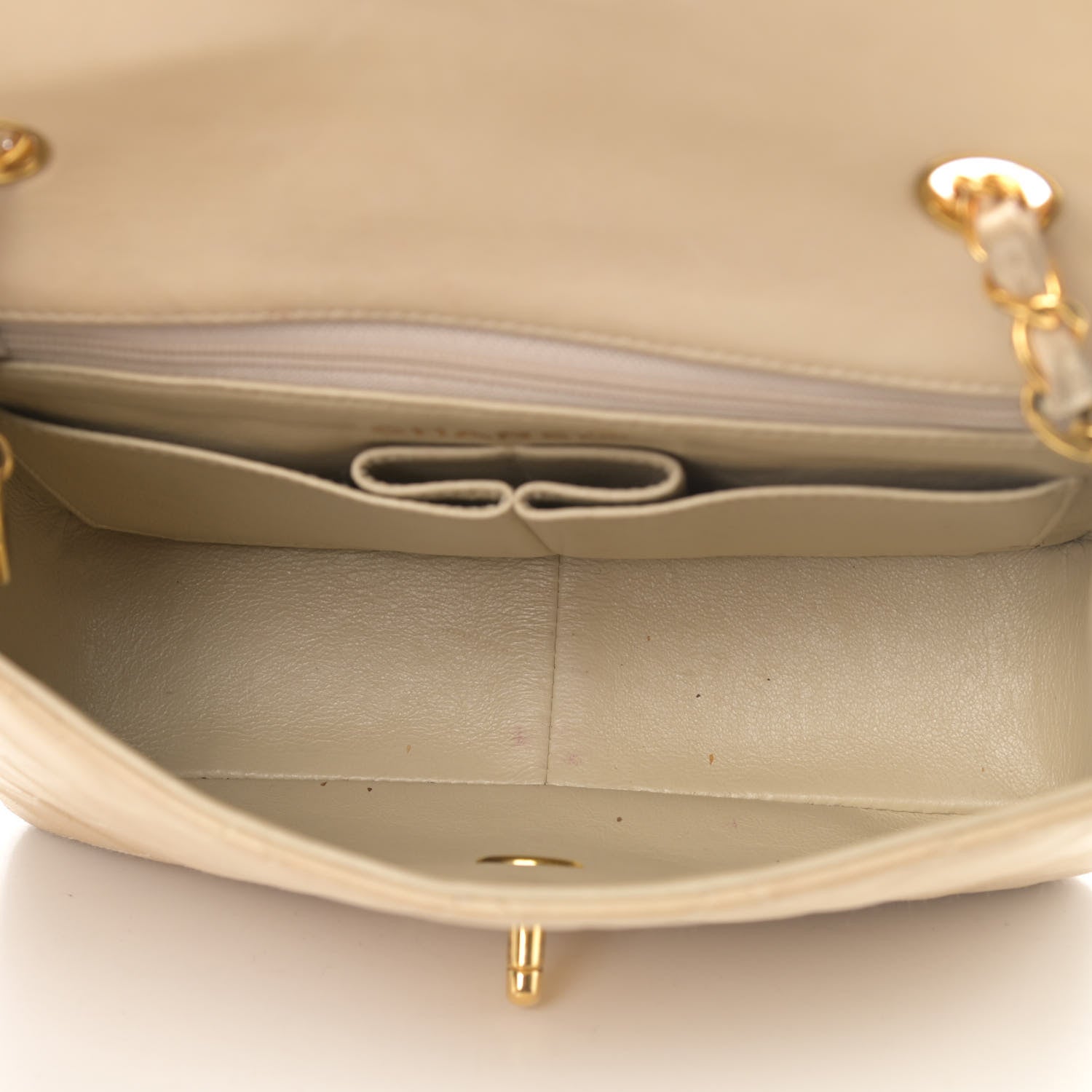 Chanel Lambskin Quilted Mini Square Flap Beige 4 of 5