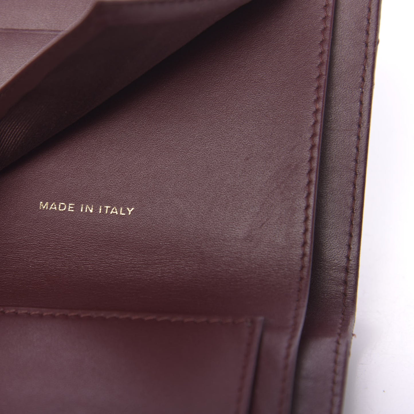 Caviar Quilted Compact Flap Wallet Burgundy