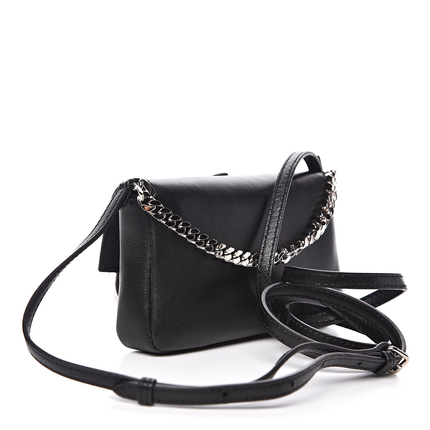 Fendi Shiny Nappa Rabbit Fur Crystal Flowerland Micro Buggie Baguette Black Mojito Multicolor 3 of 11