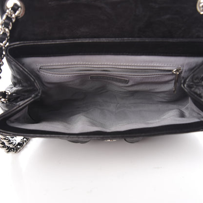 Chanel Crumpled Lambskin Quilted Medium Chain Around Messenger Black 4 of 11