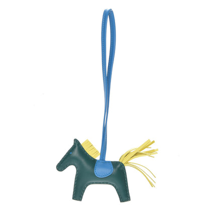 Hermes Milo Lambskin Grigri Rodeo Horse Bag Charm PM Malachite Bleu Zanzibar Lime 1 of 4