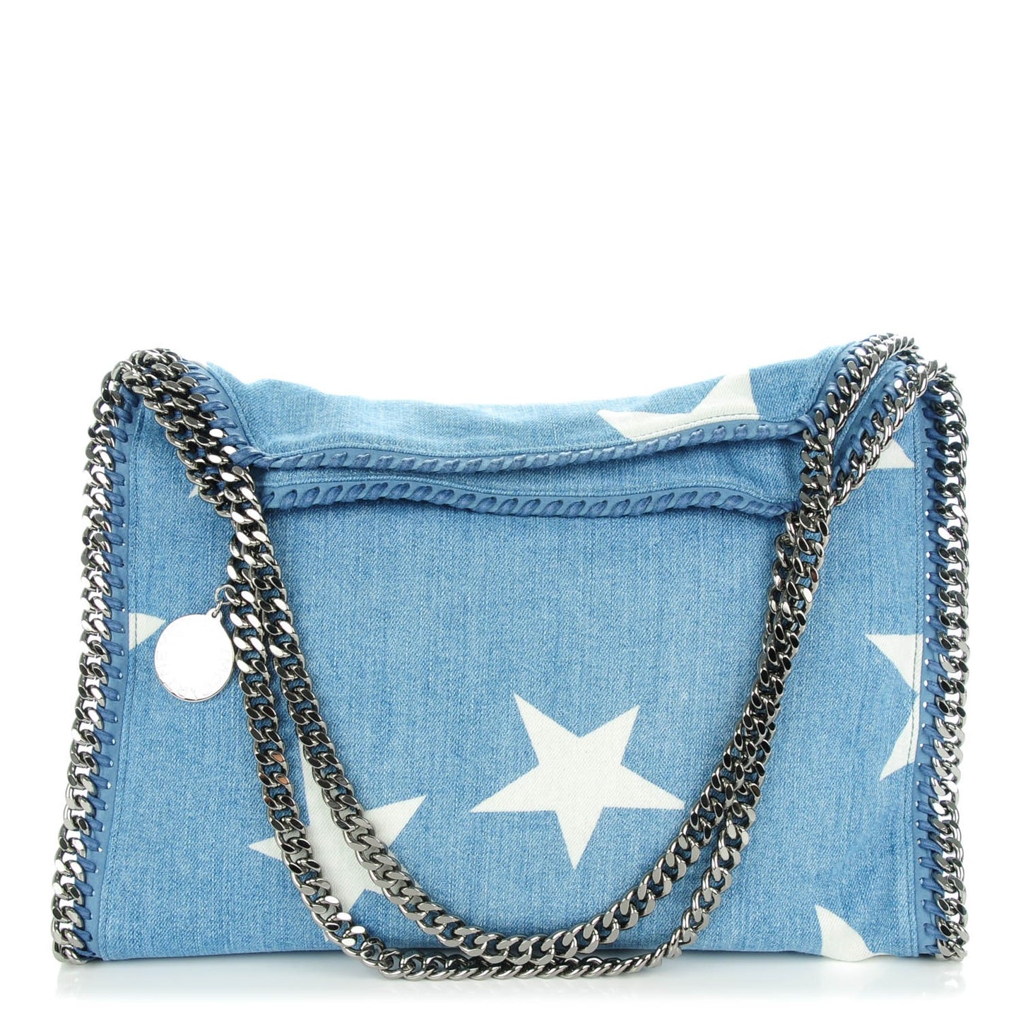 Denim Small Star Falabella Tote Blue
