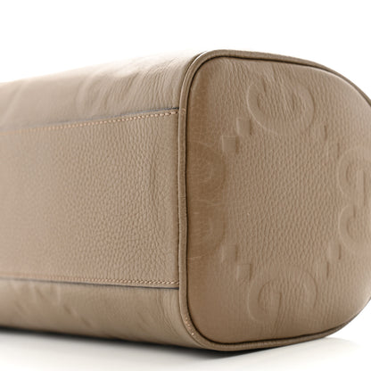 Gucci Piuma Calfskin Jumbo GG Embossed Small Toiletry Case Good Taupe 8 of 9