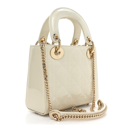 Christian Dior Patent Cannage Mini Lady Dior Latte 2 of 8