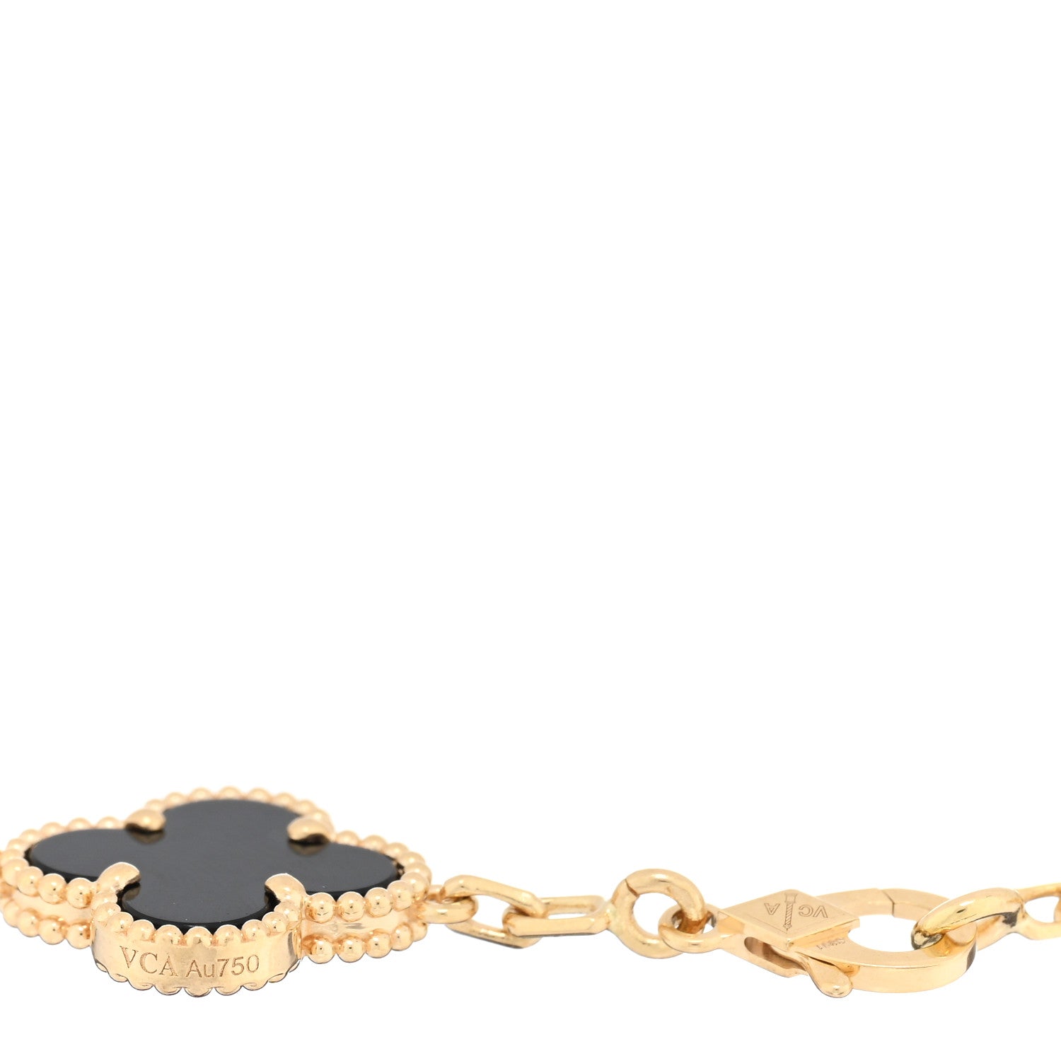Van Cleef & Arpels VAN CLEEF & ARPELS 18K Yellow Gold Black Onyx 5 Motifs Vintage Alhambra Bracelet 3 of 4