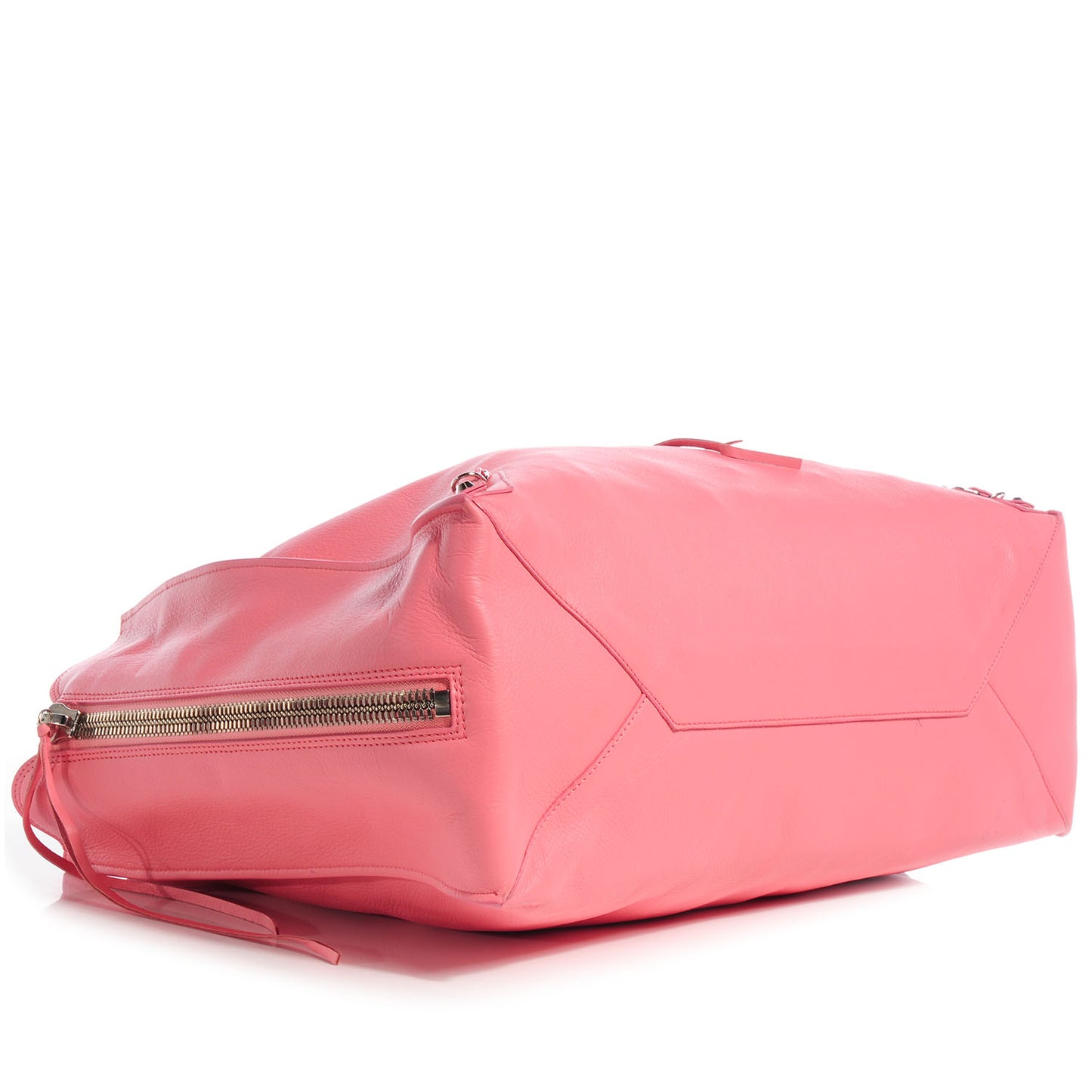 Veau Souple Papier A4 Zip Around Rose Flamingo