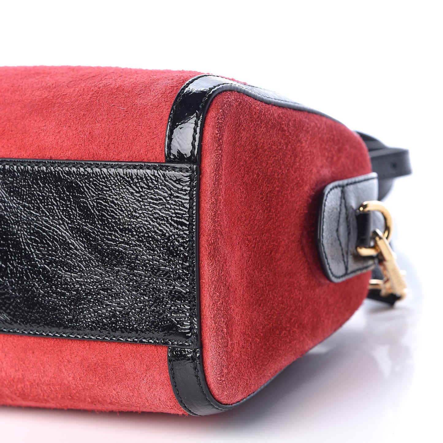 Suede Patent Web Medium Ophidia Boston Hibiscus Red Black