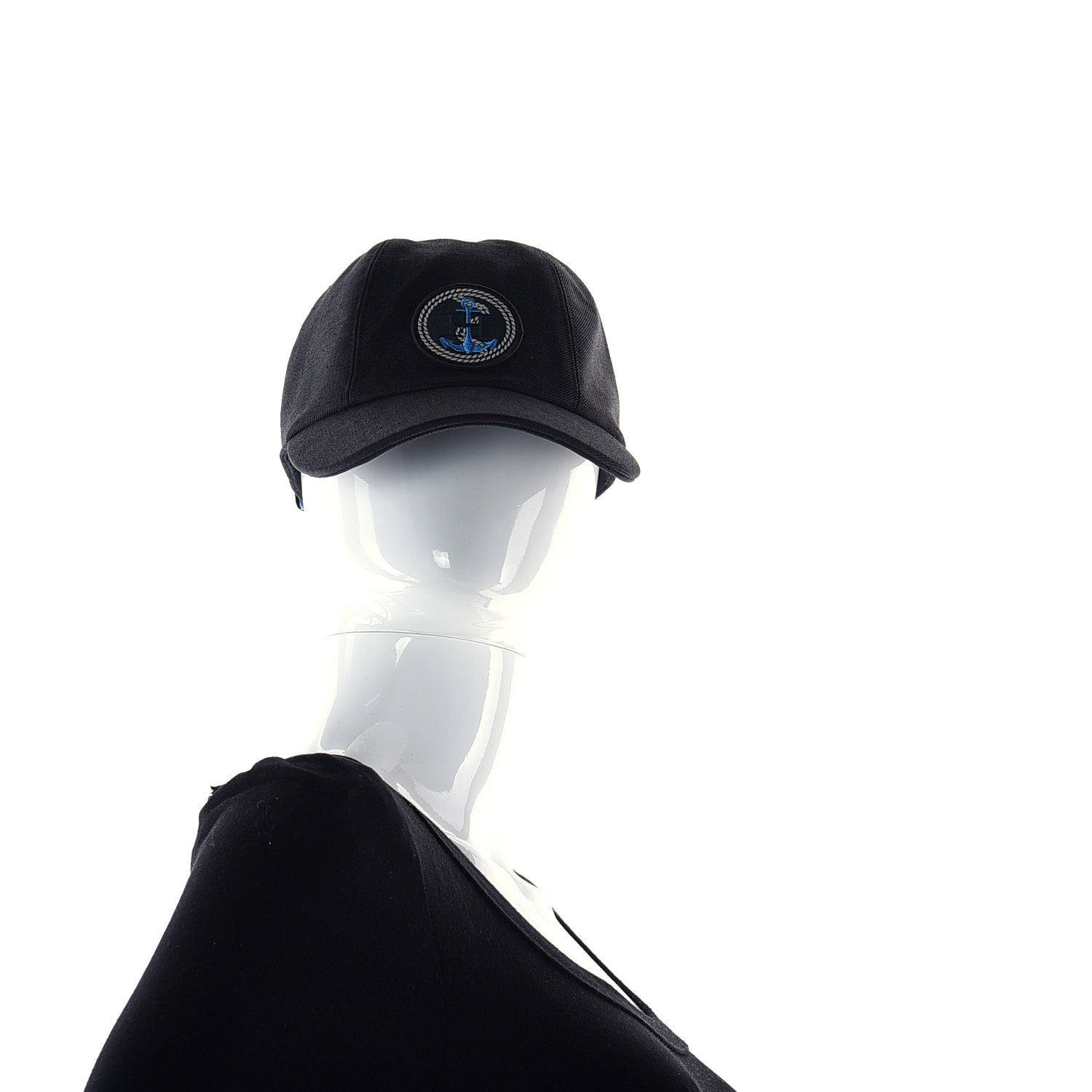 Hermes Linen Davis Ancre Cap 57 Black 3 of 7
