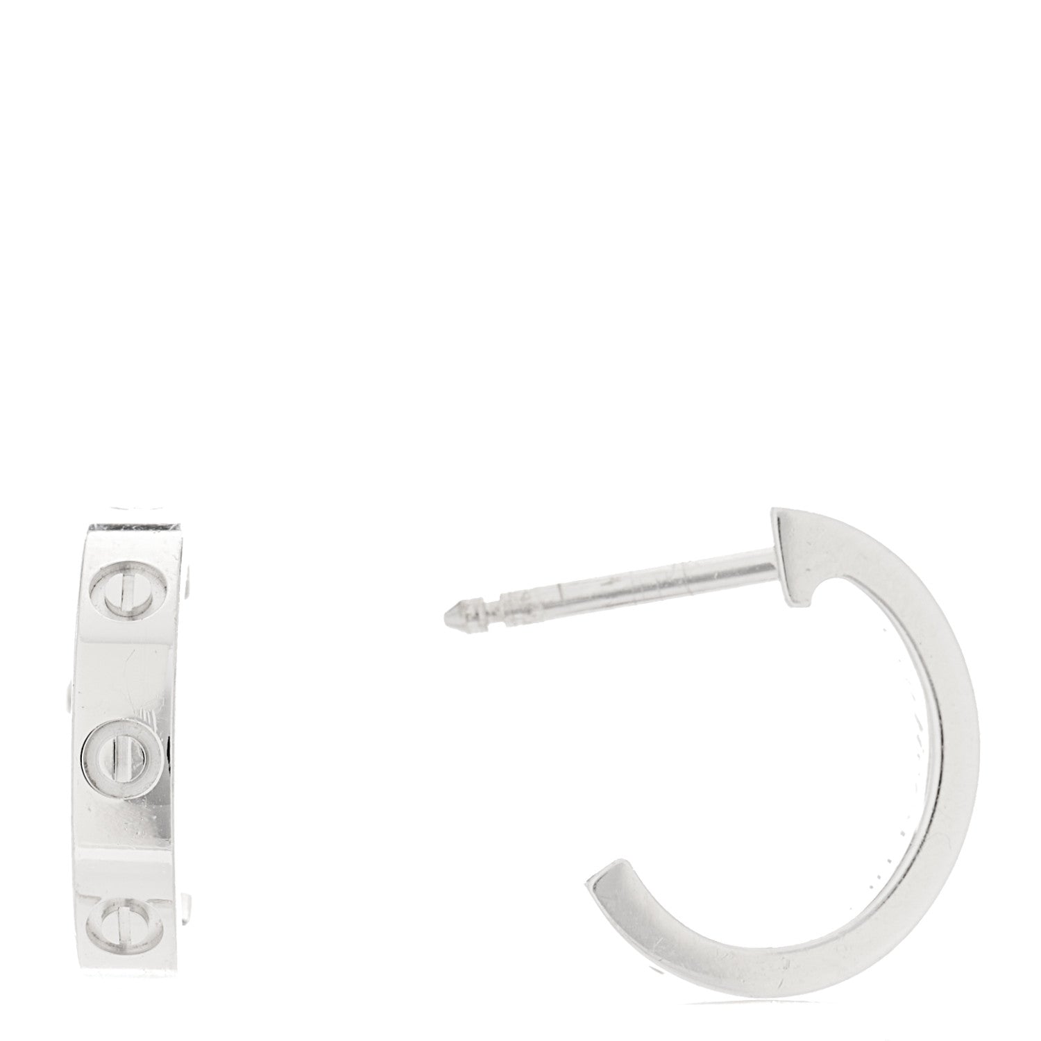 Cartier 18K White Gold Small LOVE Hoop Earrings 1 of 6