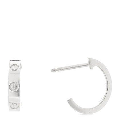 Cartier 18K White Gold Small LOVE Hoop Earrings 1 of 6