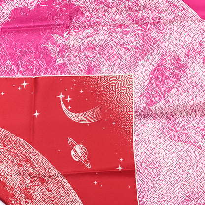 Hermes Silk Clair De Lune Double Face Scarf 90 Rose Vif White Rouge 7 of 8