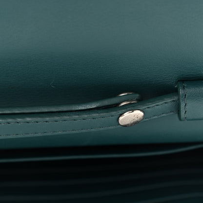 Celine Smooth Lambskin Frame Evening Chain Clutch Mineral Dark Green 16 of 19