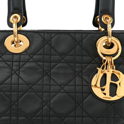 Christian Dior Lambskin Cannage Medium Lady Dior Black 8 of 11