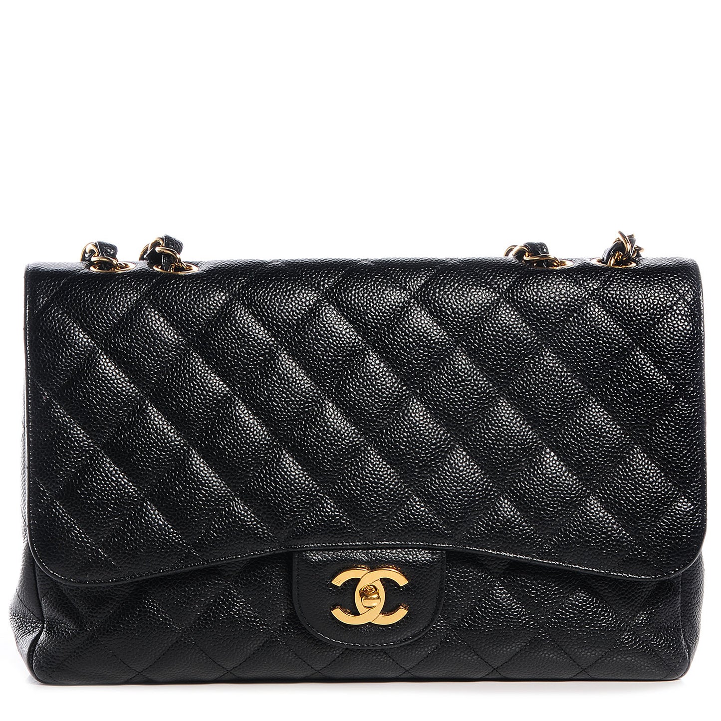 Caviar Jumbo Single Flap Black
