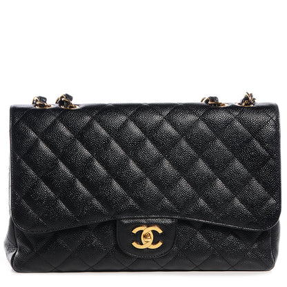Chanel Caviar Jumbo Single Flap Black 1 of 8