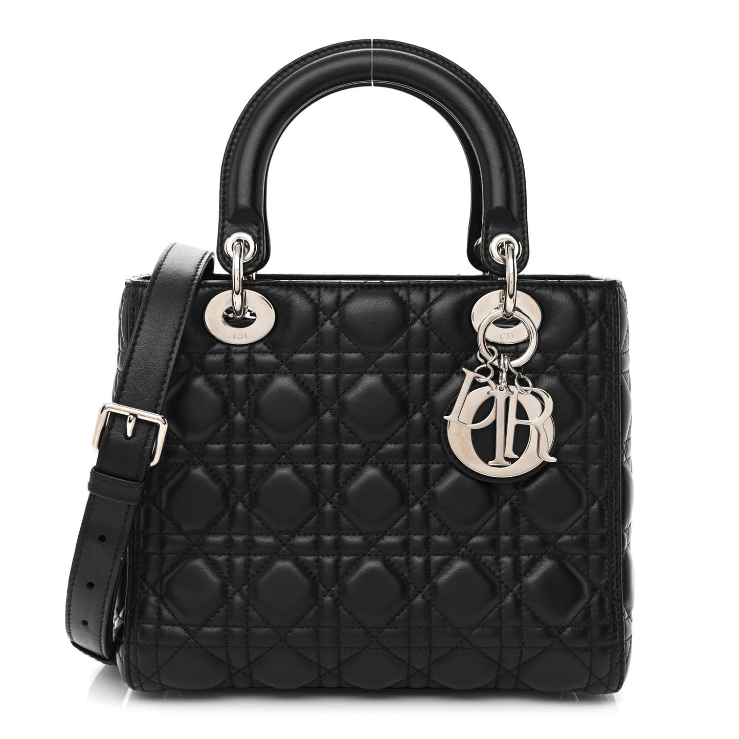 Lambskin Cannage Medium Lady Dior Black