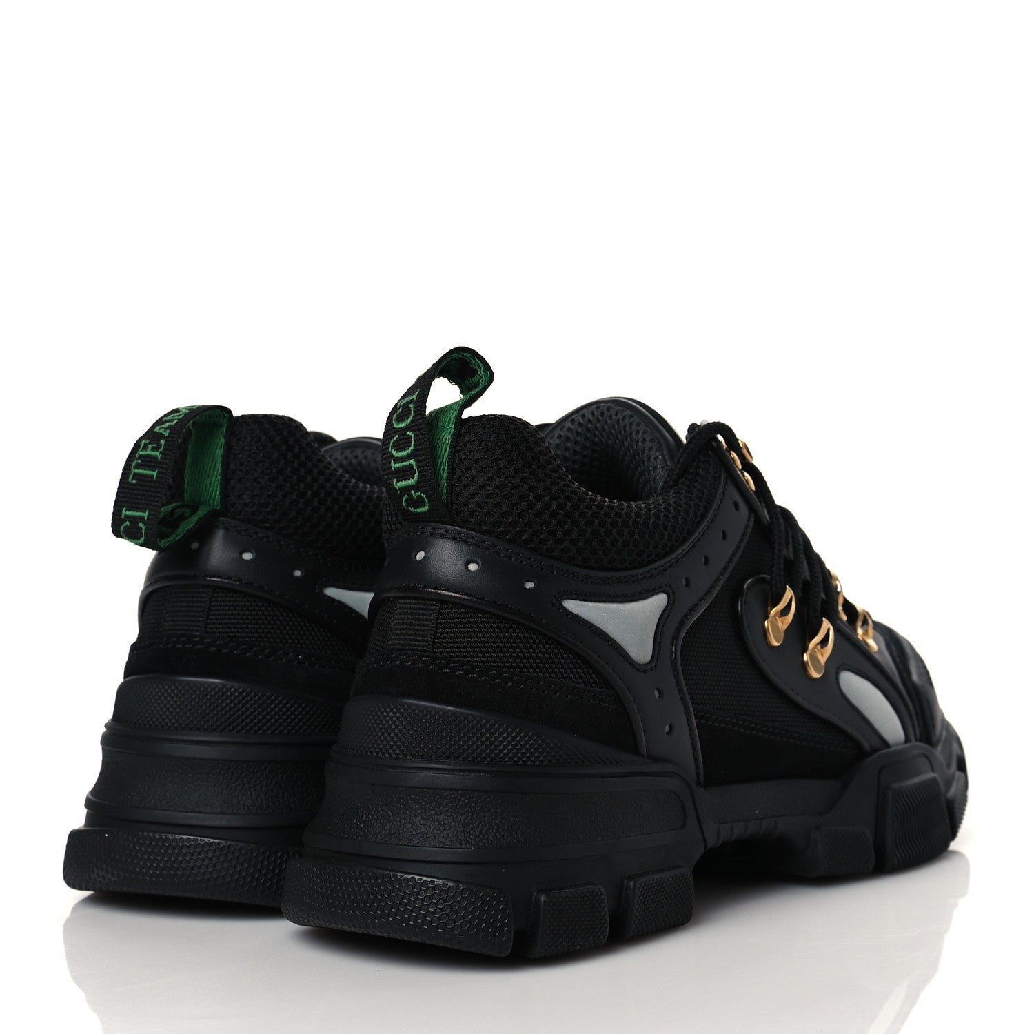 Gucci X SEGA Mesh Suede Calfskin Mens Flashtrek Sneakers 6 Black 4 of 8