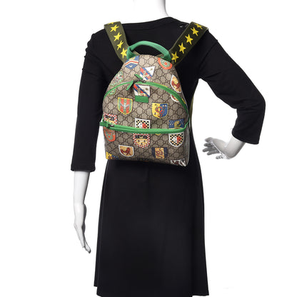Gucci GG Supreme Monogram Children's Crests Backpack Green 2 of 14