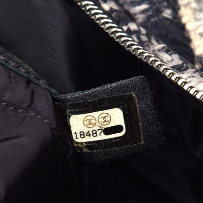 Chanel Nylon Tweed Print Jumbo Flap Black 7 of 12