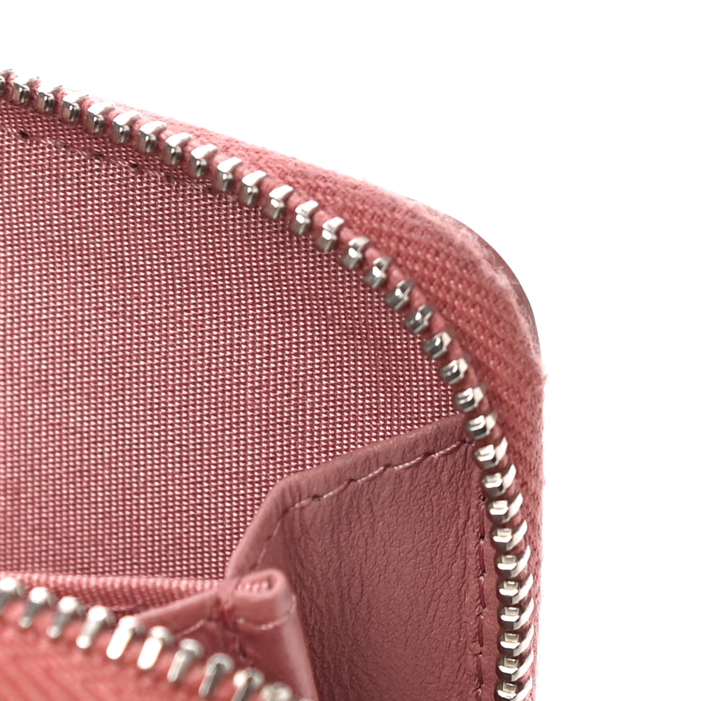 Ombre Patent Calfskin Quilted Small Zip Around Coin Purse Pink White