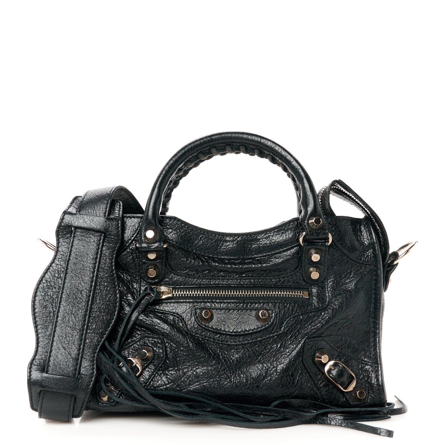 Agneau Classic Silver Hardware Mini City Black