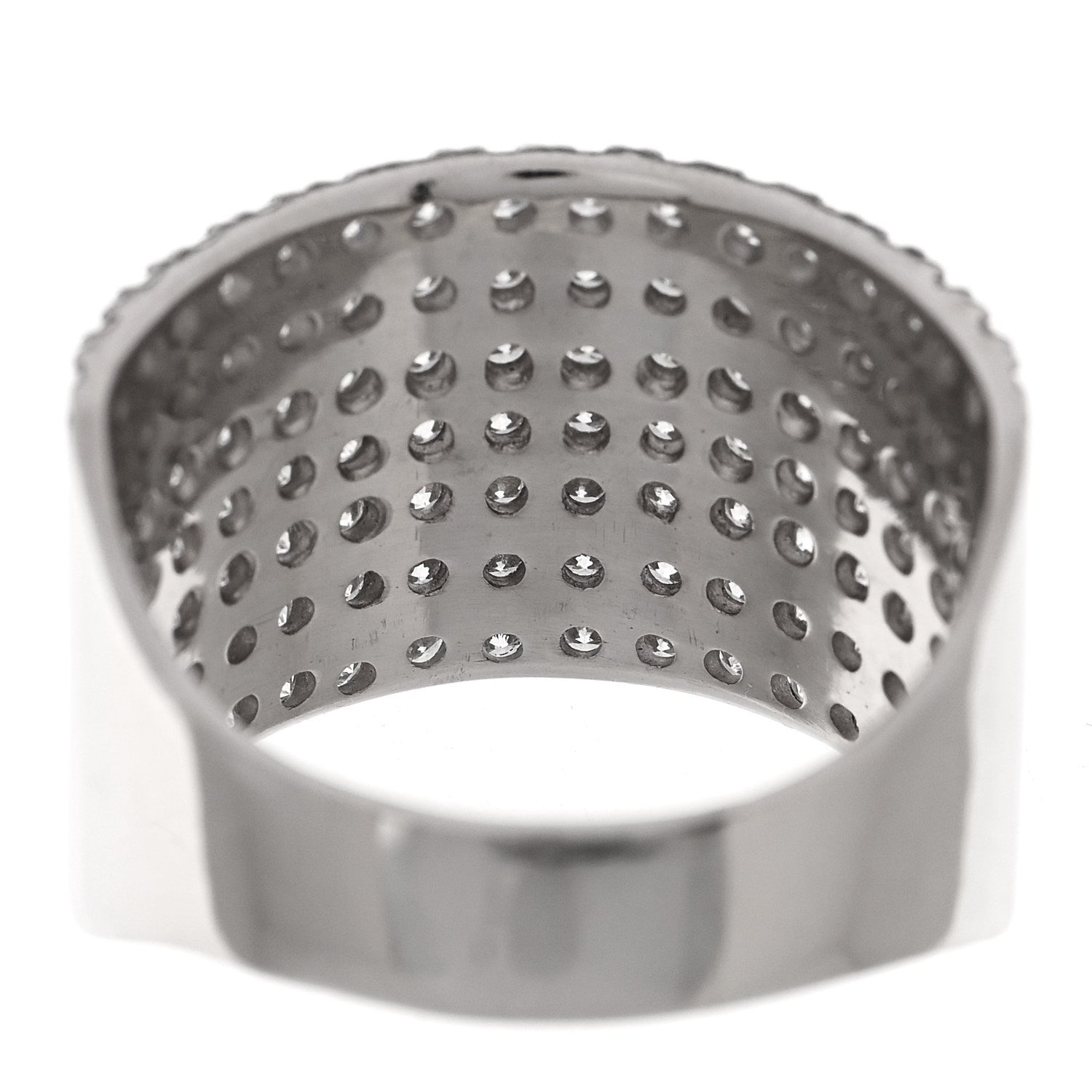 Parker & West by FASHIONPHILE Platinum Diamond 3.00ctw Seven Row Half Eternity Band Ring 61 9.75 8 of 10