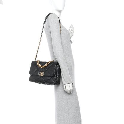 Chanel Goatskin Quilted Large Chanel 19 Flap Black 2 of 10