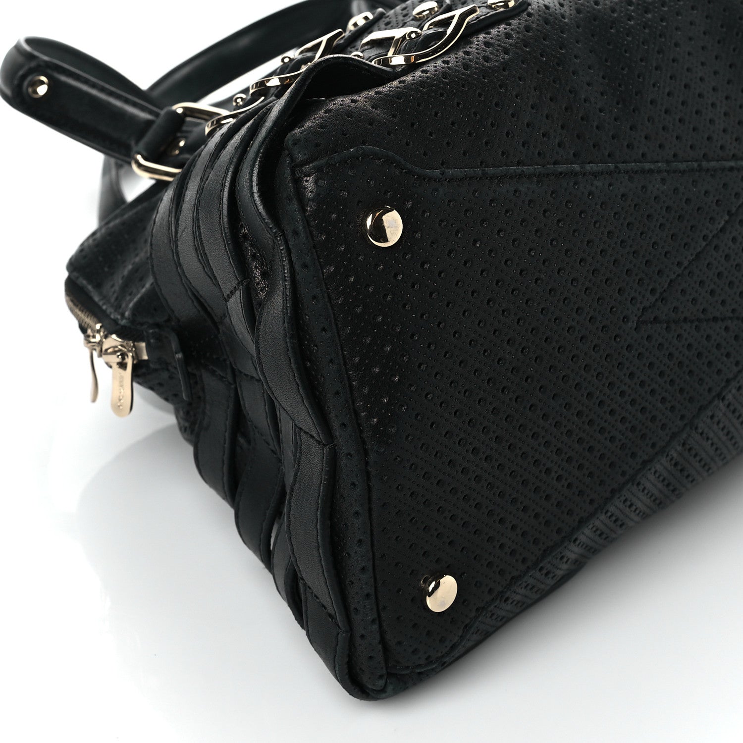 Jimmy Choo Calfskin Perforated Blythe L Tote Black 7 of 8