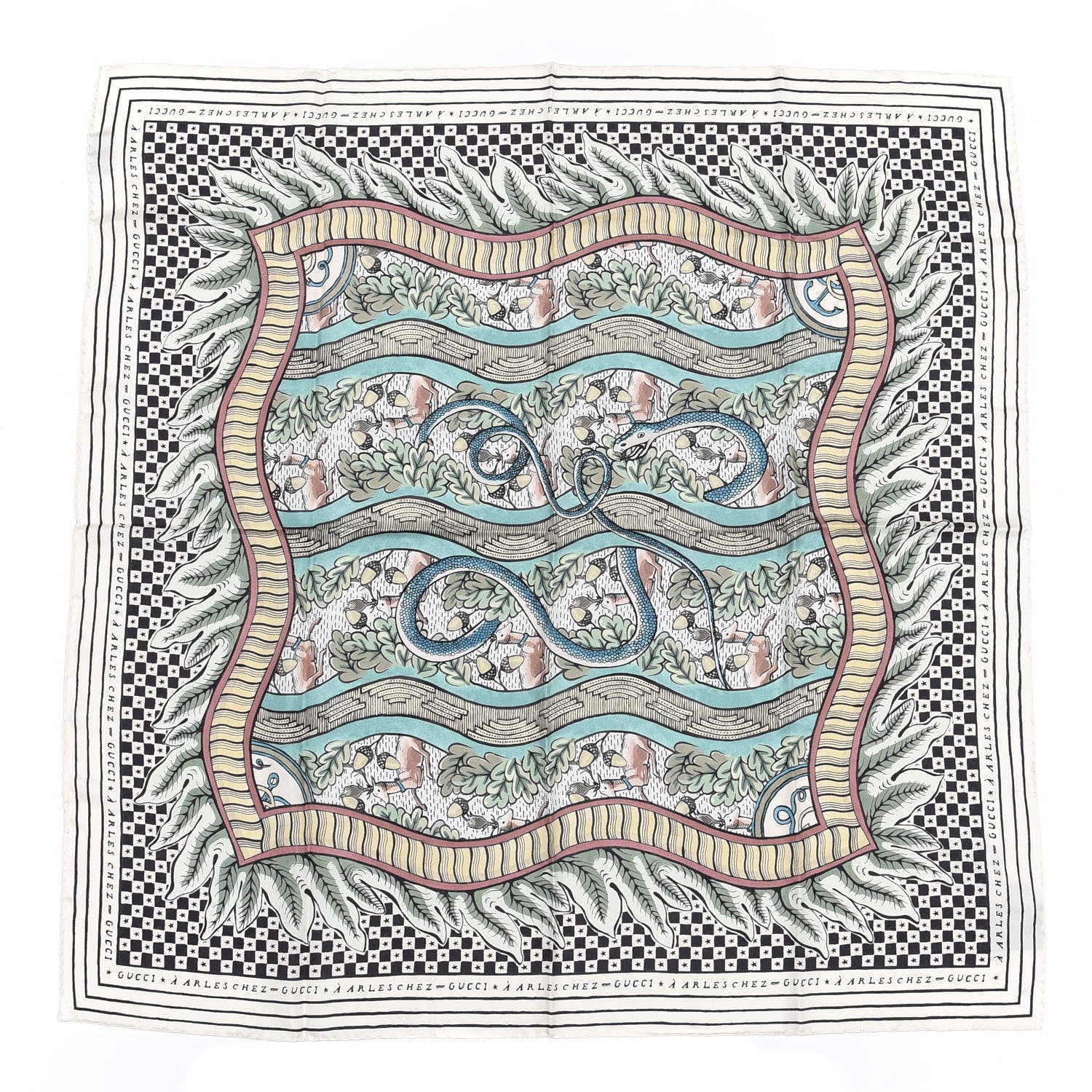 Gucci Silk Snake Print Shawl Neutral 1 of 4