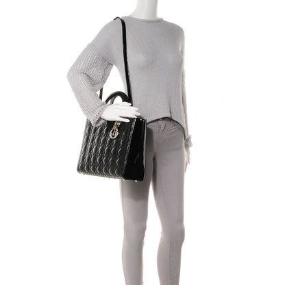Christian Dior Patent Cannage Large Lady Dior Black 2 of 7