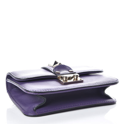 Valentino Garavani Vitello Mini Glam Lock Rockstud Flap Purple 5 of 10