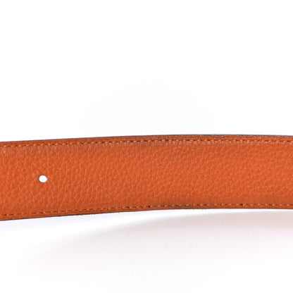 Hermes Box Togo 32mm H Belt 100 Black Orange 10 of 11