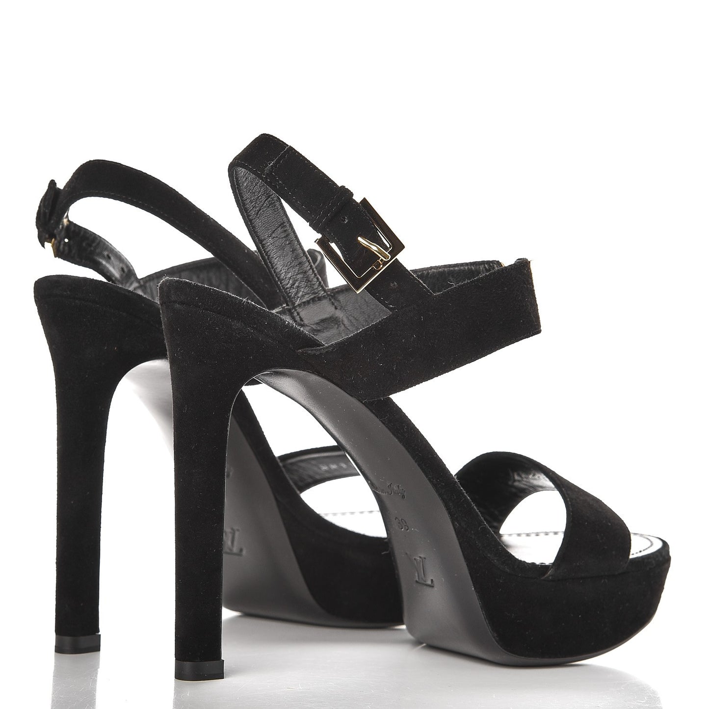 Suede Goatskin Bahiana Sandals 39 Black