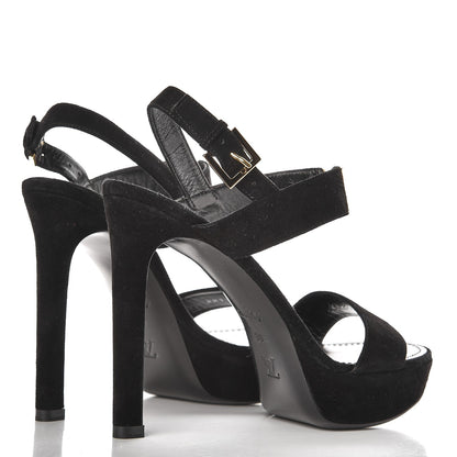 Louis Vuitton Suede Goatskin Bahiana Sandals 39 Black 4 of 10