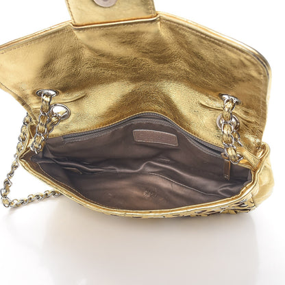 Chanel Metallic Crackled Calfskin Medium CC Mix Flap Gold Silver 5 of 12