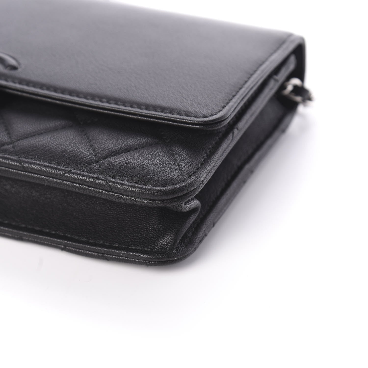 Chanel Grained Calfskin Quilted Urban Champion Wallet On Chain WOC Black 10 of 10