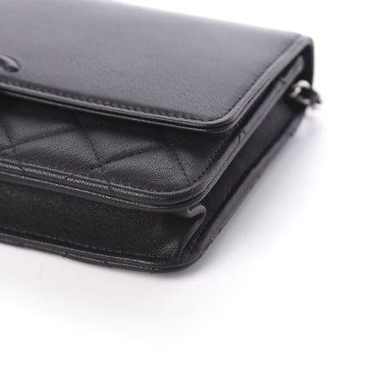 Chanel Grained Calfskin Quilted Urban Champion Wallet On Chain WOC Black 10 of 10